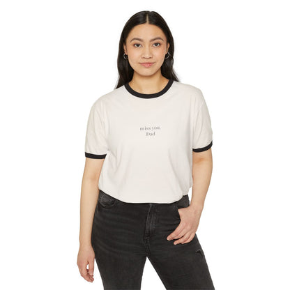miss you, 'custom name' Unisex Ringer T-Shirt