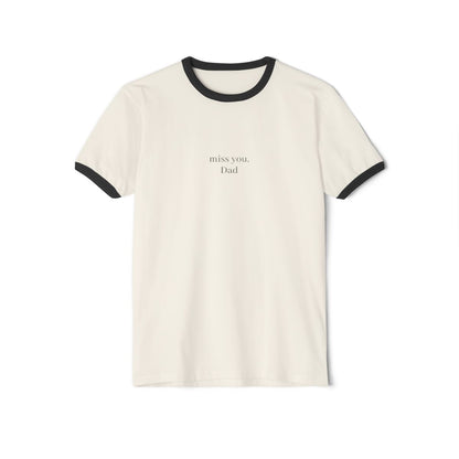 miss you, 'custom name' Unisex Ringer T-Shirt