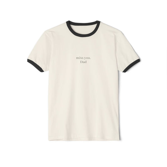 miss you, 'custom name' Unisex Ringer T-Shirt