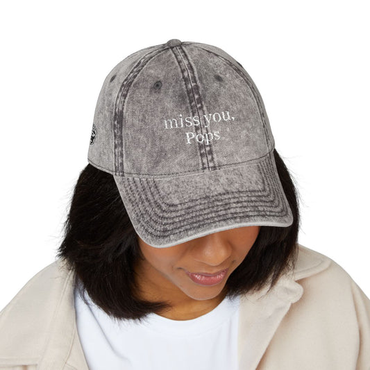 miss you, 'custom name' Unisex Vintage Embroidered Hat