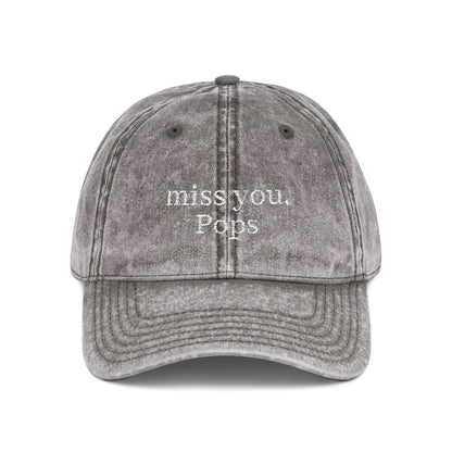 miss you, 'custom name' Unisex Vintage Embroidered Hat